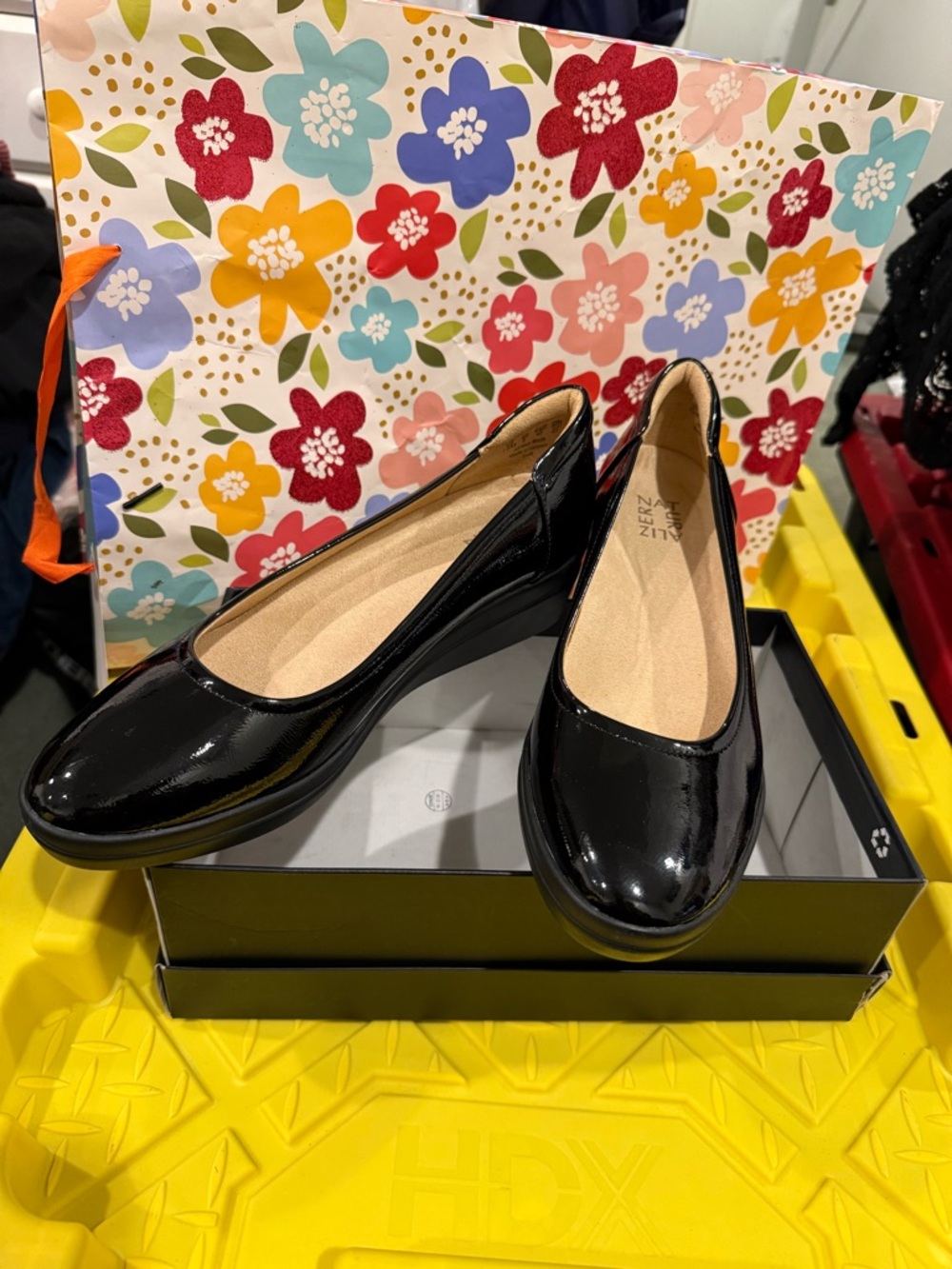 Naturalizer Black Patent Wedge Shoe